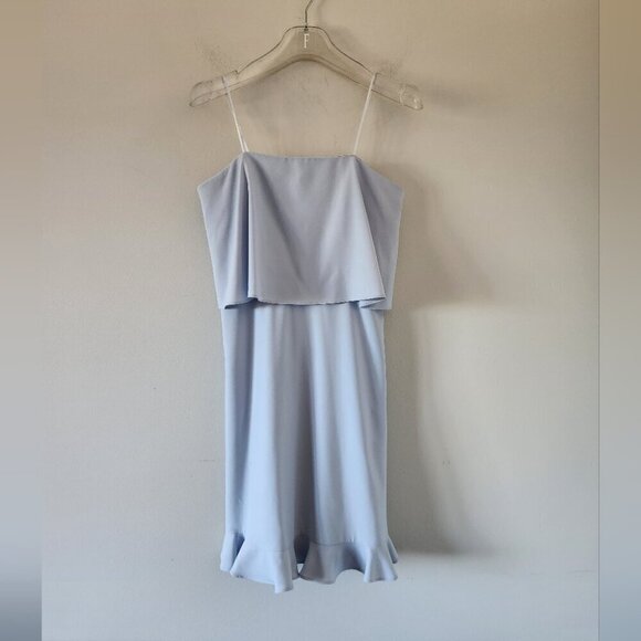 H BY HALSTON | Overlay Layered Dress strapless baby blue sz 2 - Picture 4 of 8